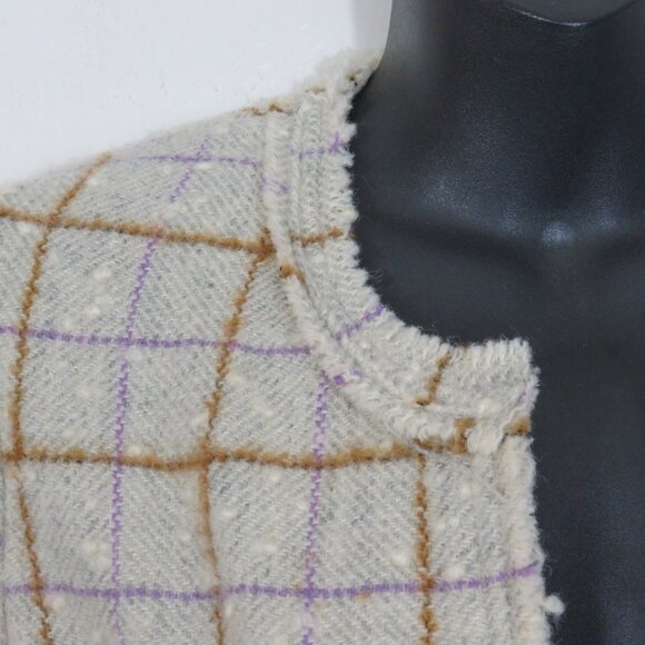 Isabel Marant Etoile size 40 Lyra Grid Plaid Jacket Wool Blend One Button Gray - Picture 7 of 9